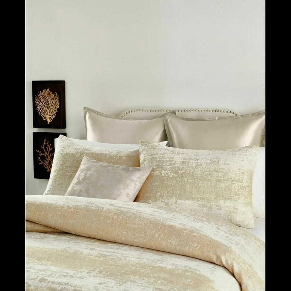 NIB‎ $500 Michael Aram Texture Duvet Cover Set Gold [ FULL / QUEEN ]